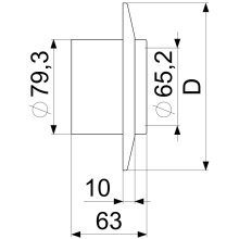 Schlösser Armaturen ROSETTE 2-TLG, MIT INNENTUBUS, 125MM, AUFSCHUBHÃ–HE 41MM, VERCHROMT