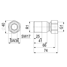 Schlösser Armaturen WANDVERSCHRAUBUNG 1" AG AUF 1" IG