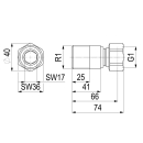 Schlösser Armaturen WANDVERSCHRAUBUNG 1" AG AUF...