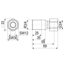 Schlösser Armaturen WANDVERSCHRAUBUNG 3/4" AG AUF 3/4" IG