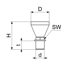 Schlösser Armaturen ABLAUFTRICHTER EINFACH AG3/4", POM SCHWARZ