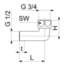 Schlösser Armaturen ANSCHLUSSBOGEN DN15, 1/2"AG...
