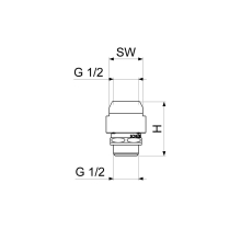 Schlösser Armaturen DURCHFLUSS-ROHRBELUEFTER, O.RV DN15, 1/2"IG x 1/2"AG, DIN-DVGW