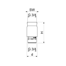 Schlösser Armaturen DURCHFLUSS-ROHRBELUEFTER, M.RV DN20, 3/4"IG x 3/4"AG, DIN-DVGW