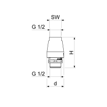 Schlösser Armaturen DURCHFLUSS-ROHRBELUEFTER, M.RV DN15, 1/2"IG x 1/2"AG, DIN-DVGW