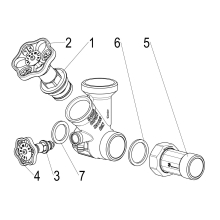 Schlösser Armaturen ABZWEIG-T-VENTIL, FREISTROM N.ST.SP, DN32, EING.1 1/4", OB.A.2"