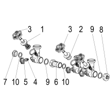 Schlösser Armaturen ATV-VERTEILER, STEIG.SPINDEL 5-FACH, DN32, EING. 1 1/4", OB.A. 2"