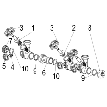 Schlösser Armaturen ATV-VERTEILER, STEIG.SPINDEL 4-FACH, DN25, EING.1 1/4, OB.A.1 1/2