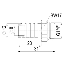 Schlösser Armaturen SAUGER ZUM ABLASSEN EINGANG 1/4"