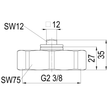 Schlösser Armaturen ABSCHLUSSKAPPE RECHTS, WASSER- ZUFUHR VON LINKS, 2 3/8", EING. 2"