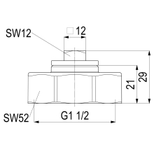 Schlösser Armaturen ABSCHLUSSKAPPE RECHTS, WASSER- ZUFUHR VON LI, 1 1/2", EING.1 1/4"