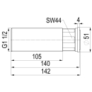 Schlösser Armaturen ZWISCHENSTUECK 140MM ABLAENGBAR,...
