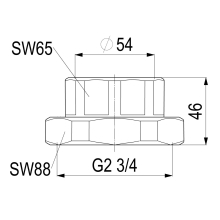 Schlösser Armaturen ABGANGSVERSCHRAUBUNG FUER KUPFERROHR, 54MM x 2 3/4"