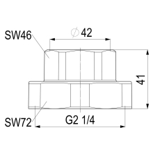 Schlösser Armaturen ABGANGSVERSCHRAUBUNG FUER KUPFERROHR, 42MM x 2 1/4"