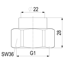Schlösser Armaturen ABGANGSVERSCHRAUBUNG FUER KUPFERROHR, 22MM x 1"