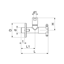 Schlösser Armaturen DESIGN-TEC ECKVENTIL, N.SELBSTD MAYA, 1/2", HOCHGLANZ VERCHR, DVGW