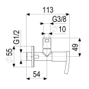 Schlösser Armaturen DESIGN-TEC ECKVENTIL, N.SELBSTD...