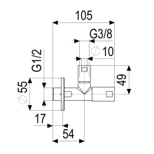 Schlösser Armaturen DESIGN-TEC ECKVENTIL, N.SELBSTD CLASSIC LINE, 1/2", HOCHGL.CHR, DVGW