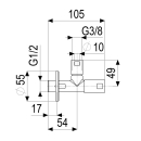Schlösser Armaturen DESIGN-TEC ECKVENTIL, N.SELBSTD...