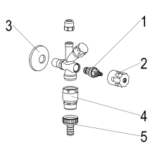 Schlösser Armaturen KOMBI-ECKVENTIL, NICHT SELBSTD. RB, SV, DESIGNGRIFF, 1/2", POL.VERCHR