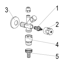 Schlösser Armaturen KOMBI-ECKVENTIL, SELBSTDICHTEND RB, SV, DESIGNGRIFF, 1/2", POL.CHROM