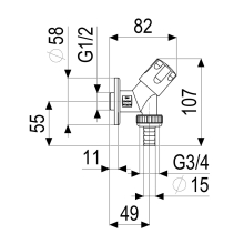 Schlösser Armaturen GERAETESCHRAEGSITZVENTIL, SV DESIGNGRIFF, DN15, 1/2", POL.VERCHR.