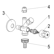 Schlösser Armaturen KOMBI-ECKVENTIL, NICHT SELBSTD. SV, DESIGNGRIFF, 3/8", POL.VERCHROMT
