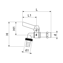 Schlösser Armaturen KUGEL-AUSLAUFHAHN, SCHWER, DN15 1/2", HEBELGRIFF BLAU, MATT VERCHR.