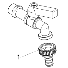 Schlösser Armaturen KUGEL-AUSLAUFHAHN, SCHWER, DN15 1/2", HEBELGRIFF BLAU, MATT VERCHR.