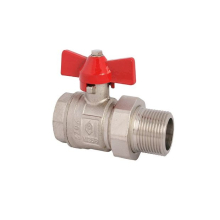 Schlösser Armaturen KUGELHAHN, M.VERSCHRAUBUNG, DN20 IGxAG3/4", 96MM, FLUEG-GR.ROT, VERN.