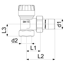 Schlösser Armaturen THERMOSTATVENTIL VOREINSTELLB. ECKFORM, DN10, 3/8", VERNICKELT
