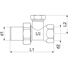 Schlösser Armaturen HEIZKOERPERVERSCHRAUBUNG MUFFE DURCHGANGSFORM, DN10, 3/8", VERNICK.
