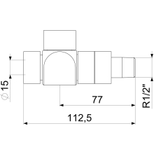 Schlösser Armaturen QUADRUPLEX HK-VERSCHR, M.ENTL. DURCHG-F, DN15, 1/2", EDELST.DESIGN