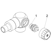 Schlösser Armaturen THERMOSTATVENTIL WINKELECKFORM ANSCHL.RE, DN15, 1/2", EDELST.DESIGN