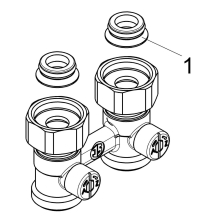 Schlösser Armaturen ANSCHLUSSARM.F.KOMPAKT-HK, DG-F 2ROHRSYS, KONUS, DN15, UE-MU3/4", NI