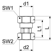 Schlösser Armaturen ZAPFHAHNZAEHLER-VERSCHRAUBUNG EING.3/4"IG, AUSG.SV1/2", VERCHROMT