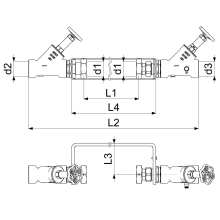 Schlösser Armaturen WZ-EINBAUGARN.WAAGER, QN 10, 0 2"x2", BUEGEL:EDELSTAHL, STARR