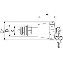 Schlösser Armaturen OBERTEIL, ABSCHLIESSBAR MIT SCHL.-PAAR, SSV, DN20, GRIFF:GR/SCHW