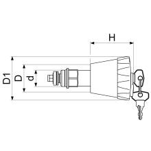 Schlösser Armaturen OBERTEIL, ABSCHLIESSBAR MIT SCHL.-PAAR, SSV, DN15, GRIFF:GR/SCHW