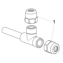 Schlösser Armaturen T-ABZWEIGSTUECK, 2xQUETSCHVER. M.LAENGENAUSGLEICH, DN10, 3/8", CHR