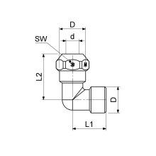 Schlösser Armaturen WINKEL M. 1 QUETSCHVERSCHRAUB. DN10, 1/2"x1/2"x10MM, VERCHROMT