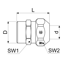Schlösser Armaturen QUETSCHVERSCHRAUB. AUF NIPPEL MIT AG, DN15, 1/2"x1/2"x12MM, VERCHR