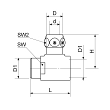 Schlösser Armaturen T-STUECK M. 1 QUETSCHVERSCHR. DN10, IGxAG 1/2", 3/8"x10MM, VERCHR.