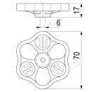 Schlösser Armaturen HANDRAD MIT SCHRAUBE+BUTTON...