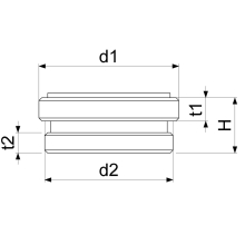 Schlösser Armaturen UEBERGANGSSTUECK M24/1 AGxM22/1 AG, VERCHROMT