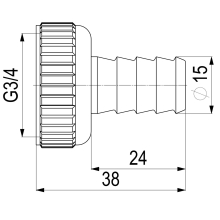 Schlösser Armaturen SCHLAUCHVERSCHRAUBUNG, 2-TEILIG DN15, 1/2", POLYAMID, GRAU