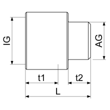 Schlösser Armaturen MS-VERLAENGERUNG DN15, 1/2" 1/2"IGx3/8"AG, MESSING VERCHROMT