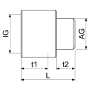 Schlösser Armaturen MS-VERLAENGERUNG DN15, 1/2"...