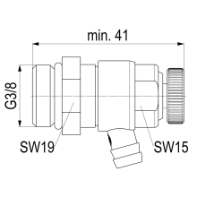 Schlösser Armaturen ENTLEERUNGSVENTIL MIT O-RING DN10, 3/8", MS, AUSLAUFRING: GRUEN