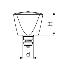 Schlösser Armaturen SANITAER-OT M.RUECKSCHLAGKEGEL 3-KT.-GRIFF ROT, DN10, 3/8", POL.CHR